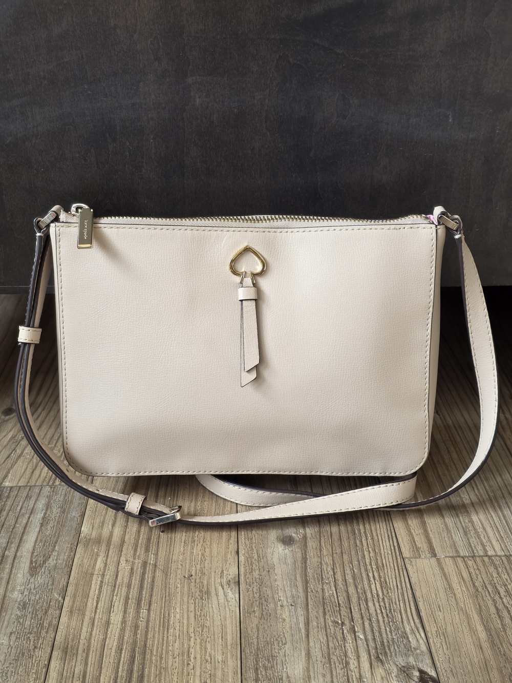 Kate Spade Adel Medium Top Zip Crossbody Bag Warm Beige